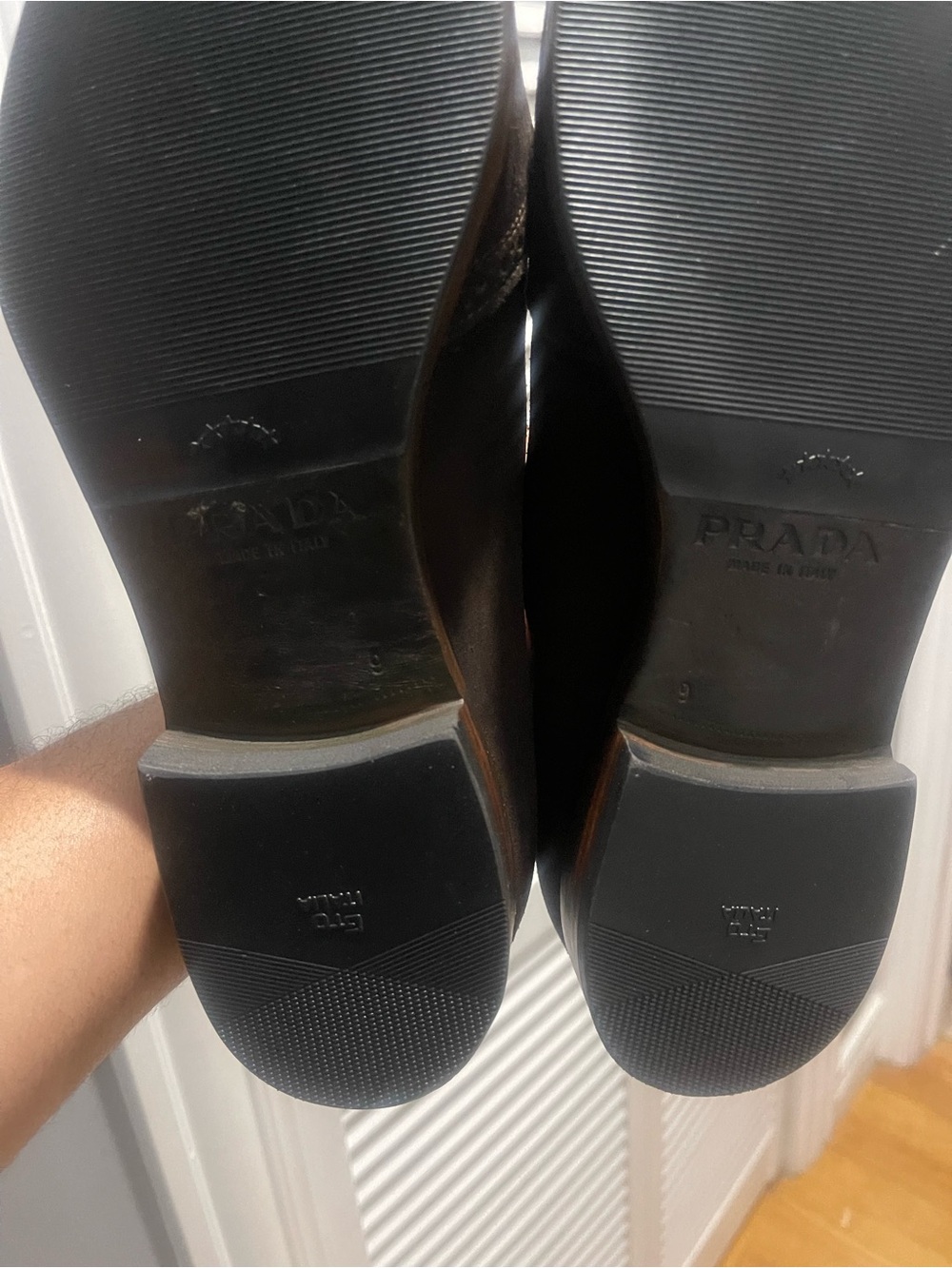 Vintage Prada Men's Dark Brown Suede Wingtip Dress Shoes Sz 9 - Picture 6 of 16
